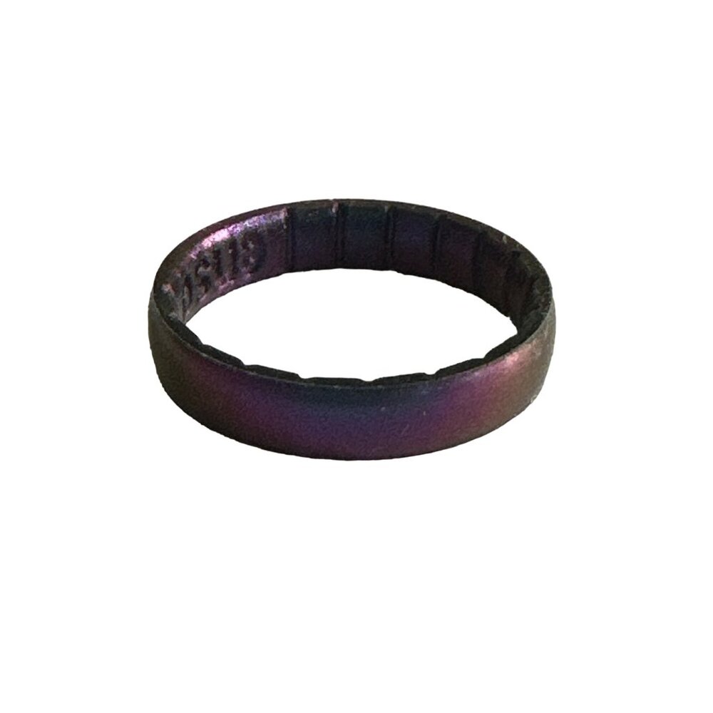 Enso Silicone Ring Unisex Size 5 Iridescent Green Purple Comfortable Accessory